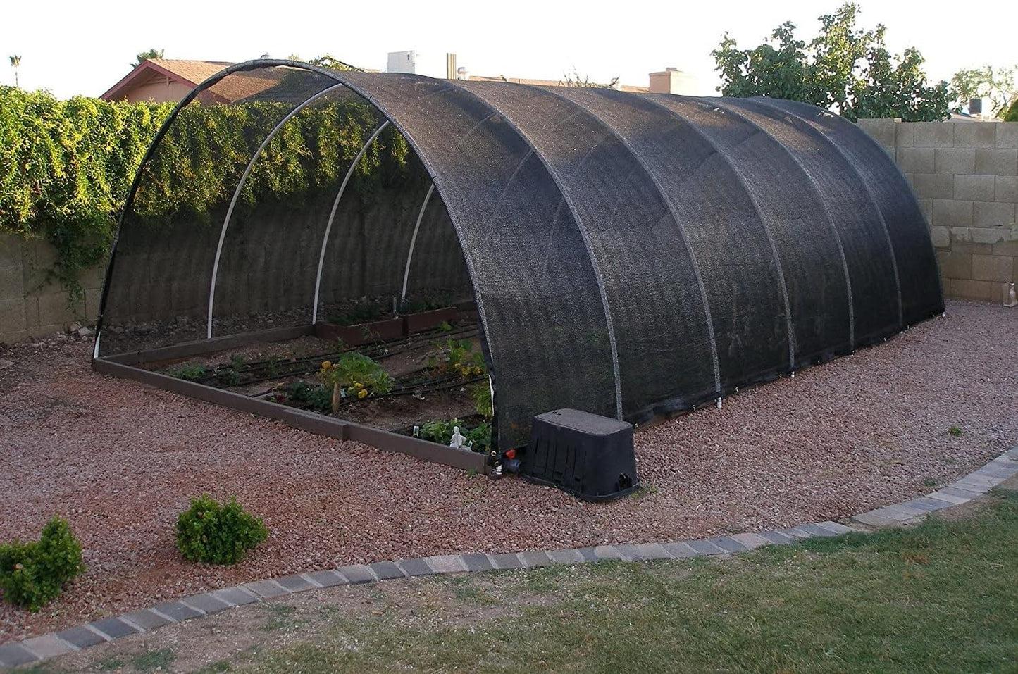 Agfabric 40% Shade Cloth 6.5X 20ft Sun Shade Sunblock Shade Cloth Cover with Clips for Plants, Black