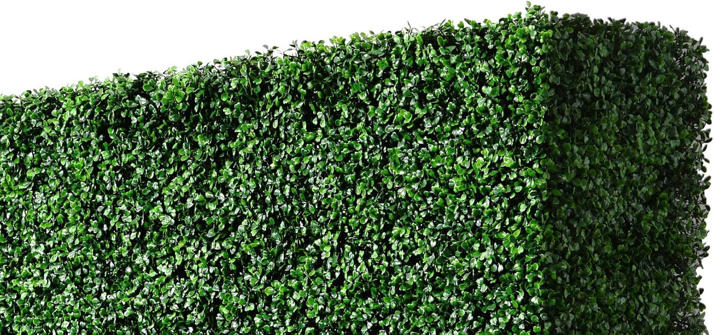 AGPL Artificial Hedge Wall (38" Width* 12" Deep* 96" Height) with Dark Gray Stainless Steel Planter Box (96.00)