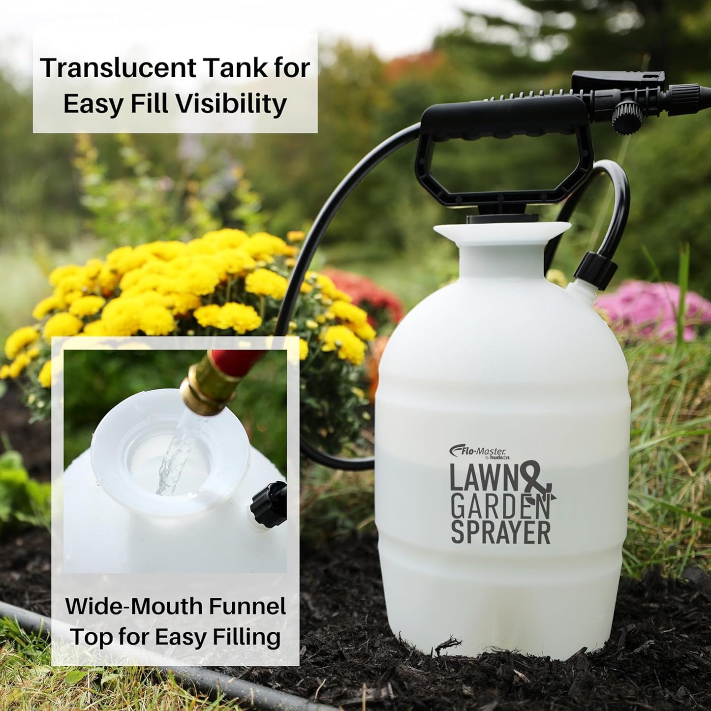 Flo-Master by Hudson 24101 1 Gallon Lawn and Garden Tank Sprayer, Translucent