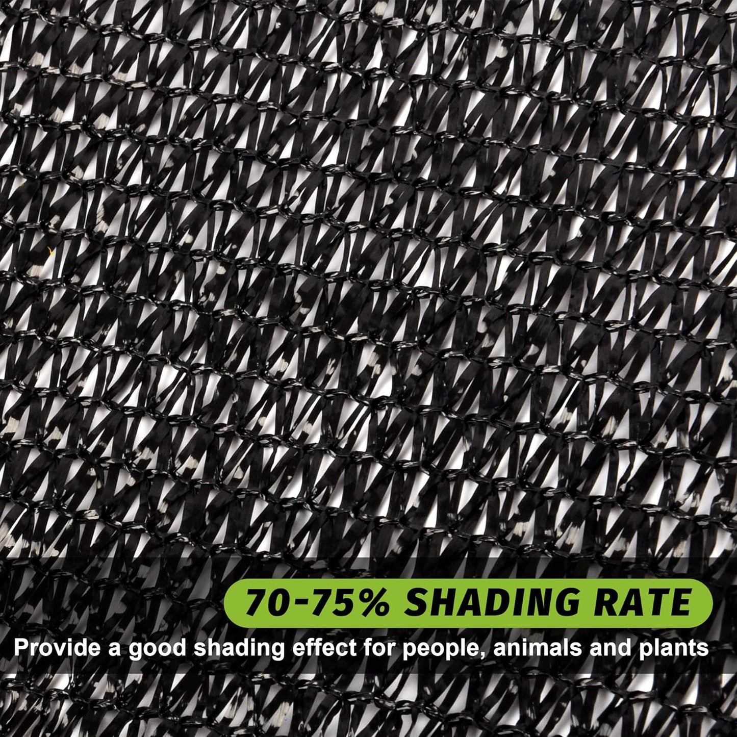 Garden expert 75% Black Shade Cloth 5x10FT Taped Edge with Grommets Sun Net Mesh for Garden Patio Backyard UV-Resistant