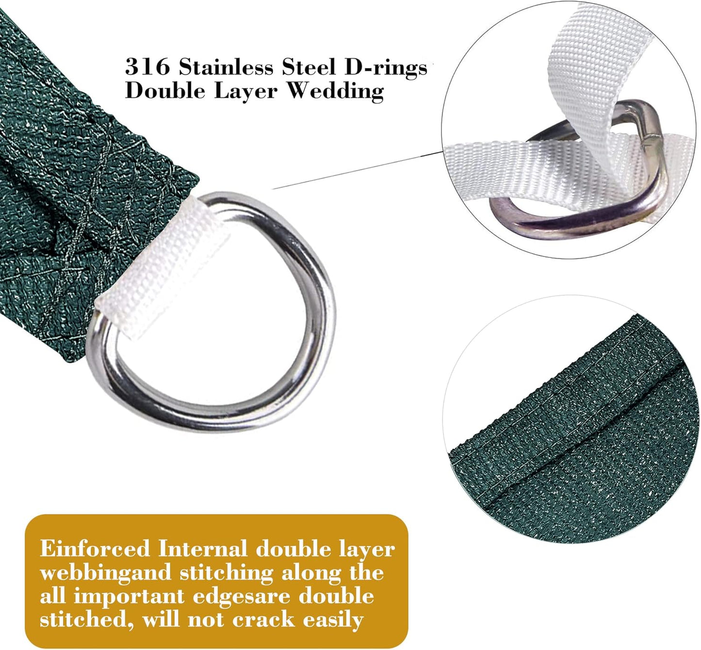 10' x 17' Green Rectangle Sun Shade Sail SSP1212 Canopy Durable Fabric UV Block Awning We Make Custom Orders