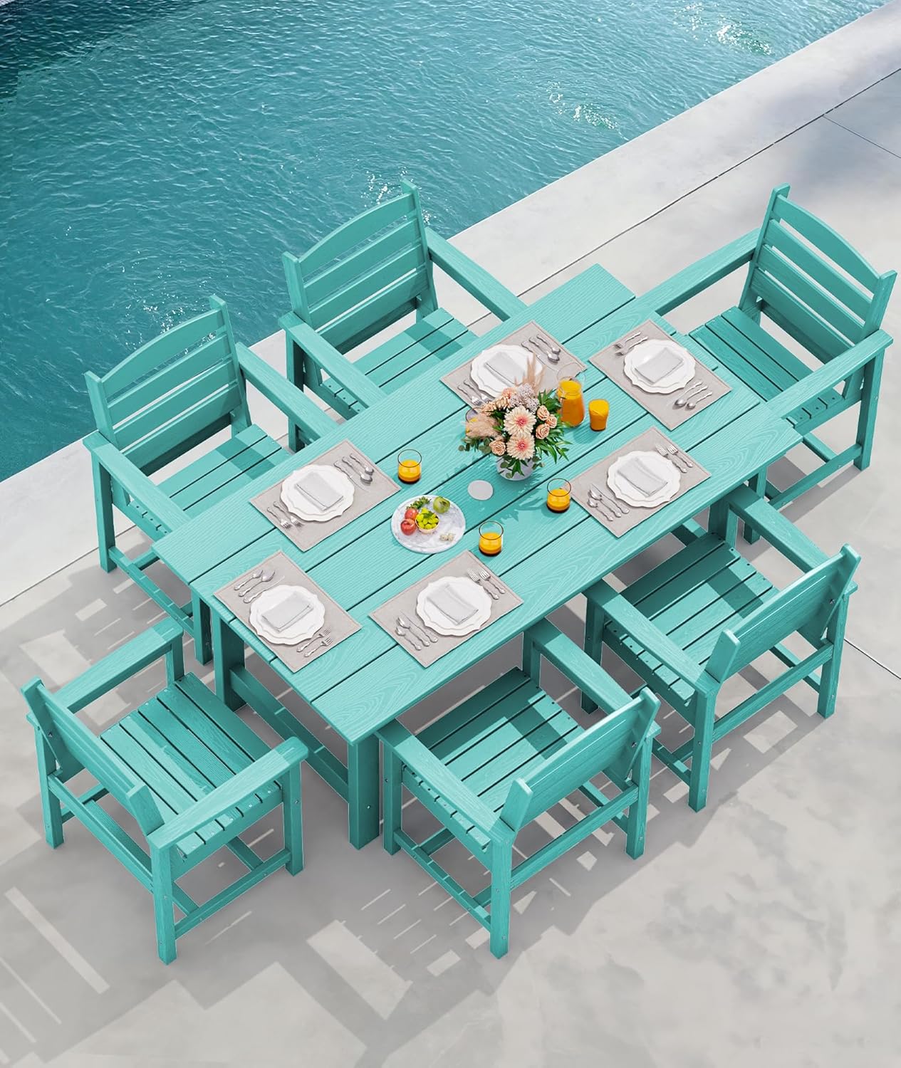 SERWALL Patio Dining Chair Set of 2, Aruba