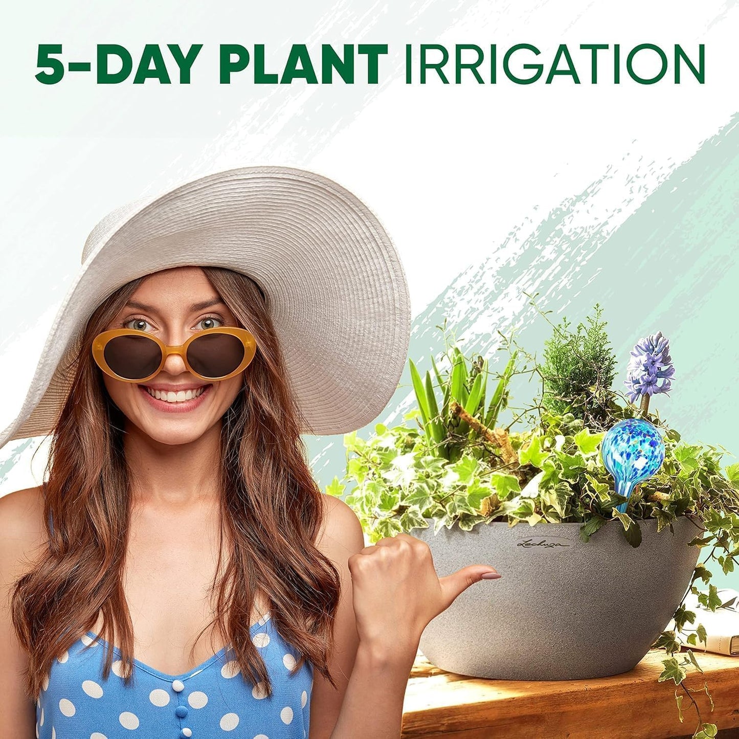 Plant Watering Globes Set of 6 – Large Glass Self-Watering Bulbs (up to 5 Days of Watering) for Indoor & Outdoor Plants – Multicolor