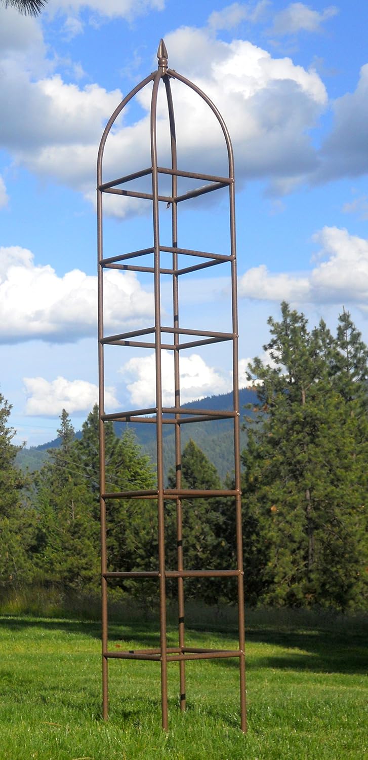 H Potter Trellis Large Obelisk for Climbing Garden Plants Weather Resistant Iron and Metal Vertical Yard Art