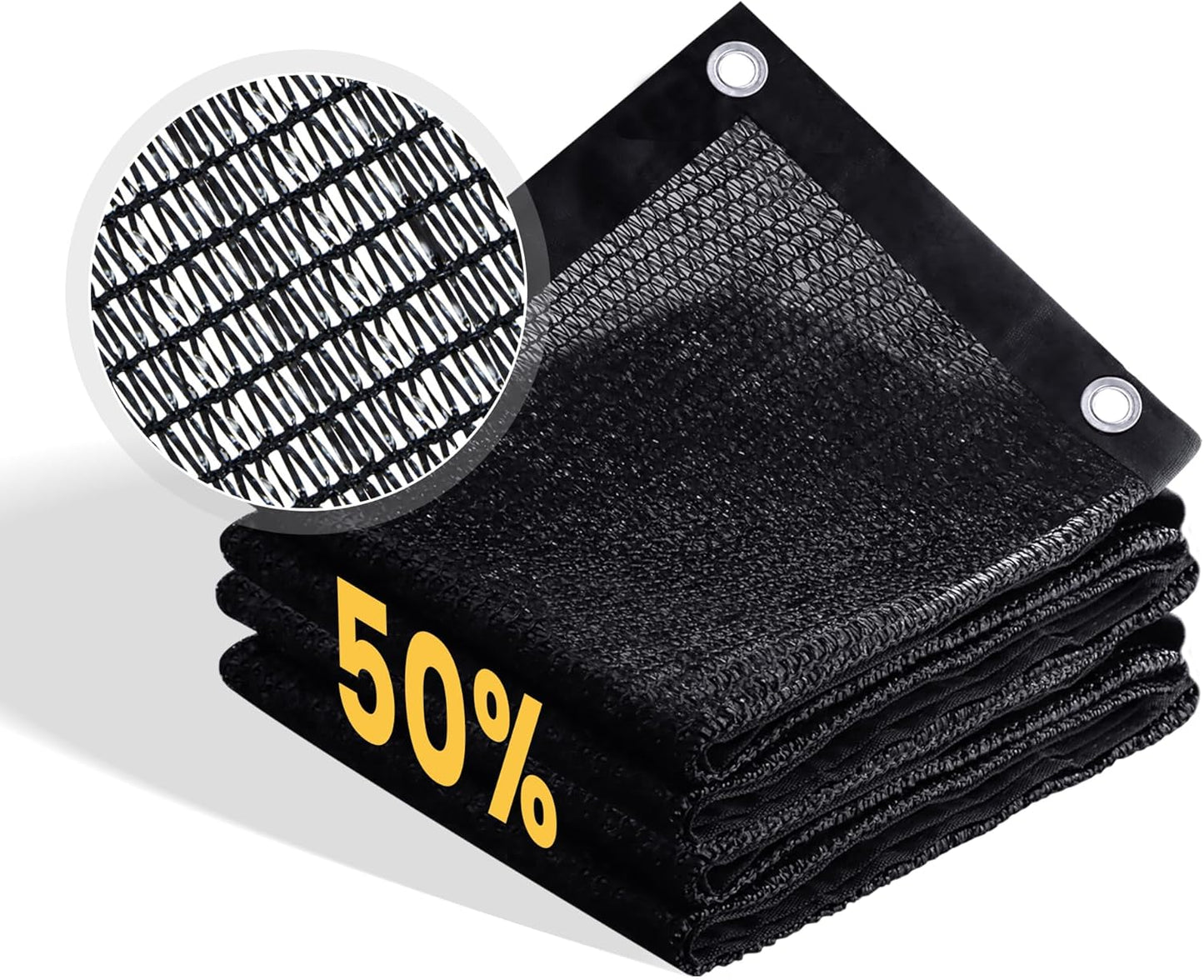 VICLLAX 50% Shade Cloth, 10x12FT Durable Black Mesh Trap with Every 3 FT Grommet, Sun Shade Fabric Netting for for Plants Cover, Greenhouse, Chicken Coop, Barn Kennel, Garden Patio