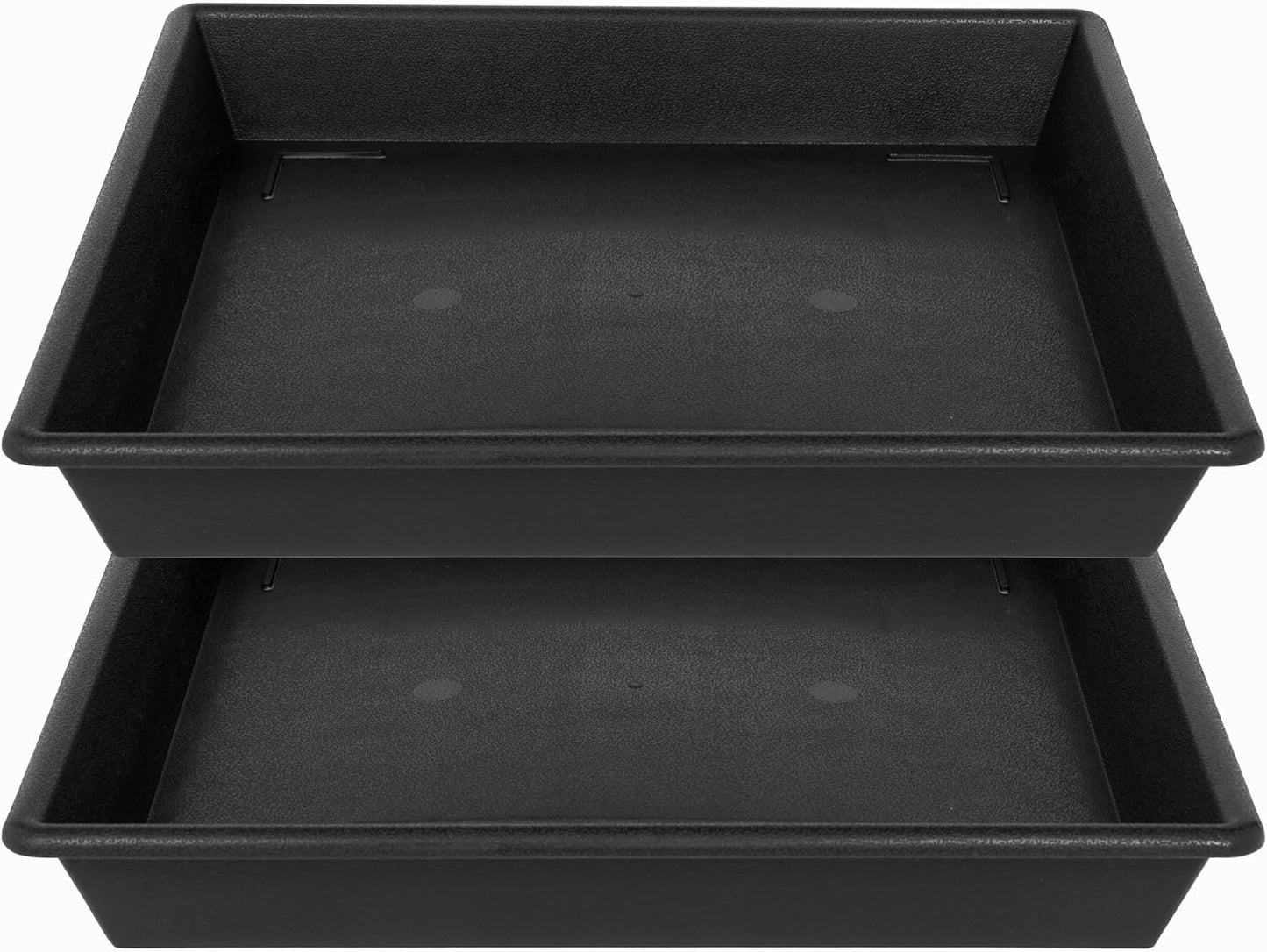 Square Plant Saucer 16 Inch 2 Pack 10 14 16 18 20 Plant Trays for Pots Heavy Duty Plastic Plant Saucers for Indoors Outdoors, Flower Pot No Holes Plant Drip Trays