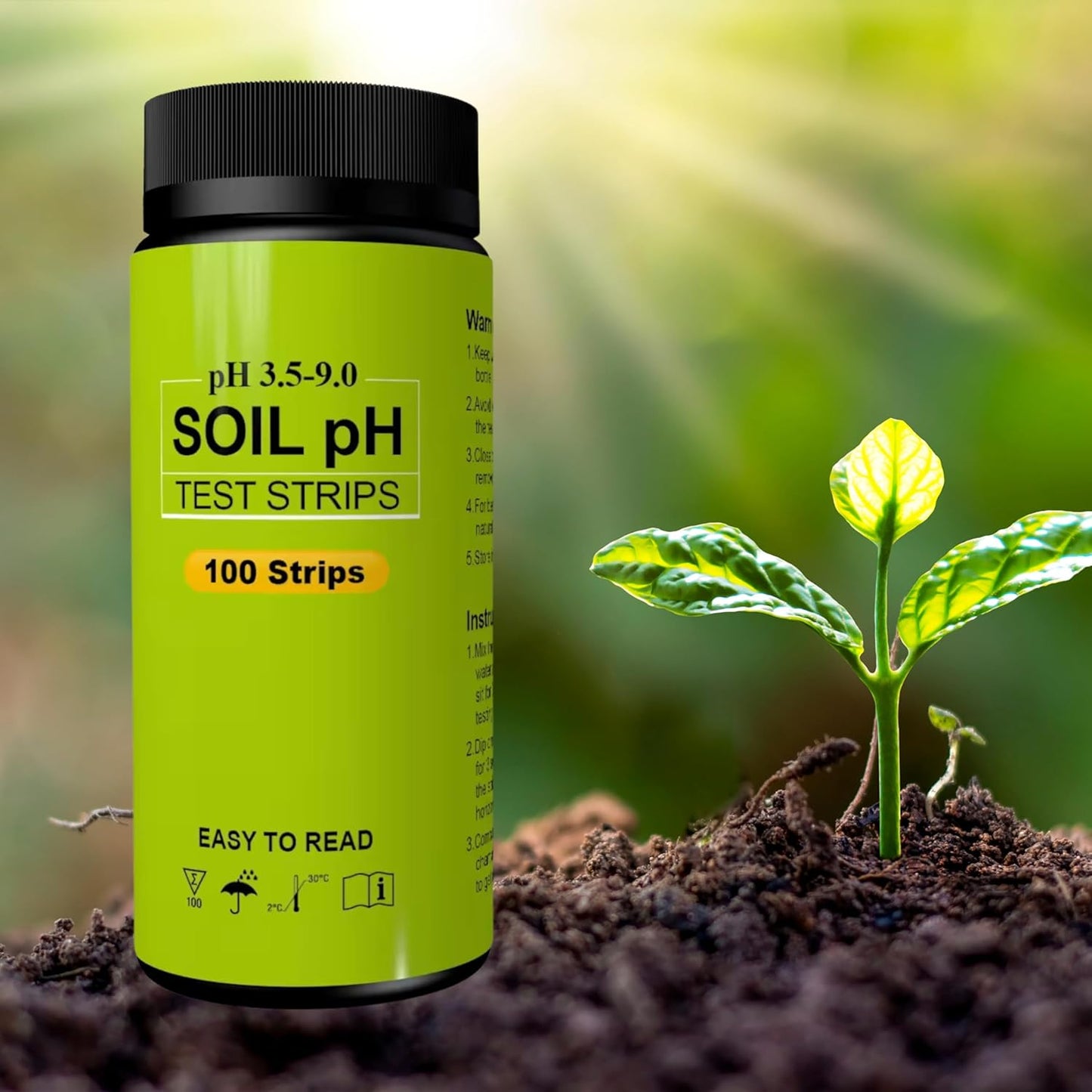 Sper Scientific 310007 Soil pH Test Strips - Quick and Accurate Testing for Home Gardening, Farming & Landscaping - Measures pH 3.5 to 9.0-100 Easy-to-Use Strips for Optimal Plant Growth - 2 pc