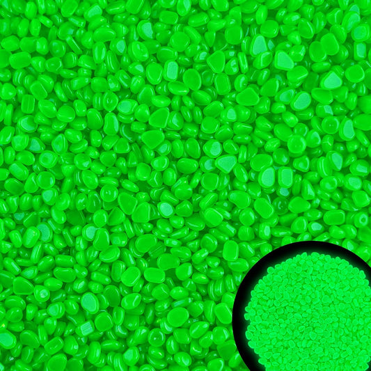 1000pc Glow in The Dark Aquarium Rocks Glow Rocks Outdoor Garden Glow in The Dark Stones Glowing Garden Pebbles Luminous Rocks Outdoor Decoration Stones for Lawn Patio Walkway,Green