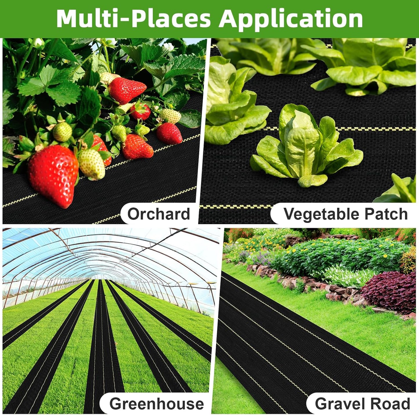 Shade&Beyond 3ftx300ft Weed Barrier Fabric 3.5oz Heavy Duty Landscape Fabric with Superior Permeability Weed Control, Garden Woven Ground Cloth with Staples