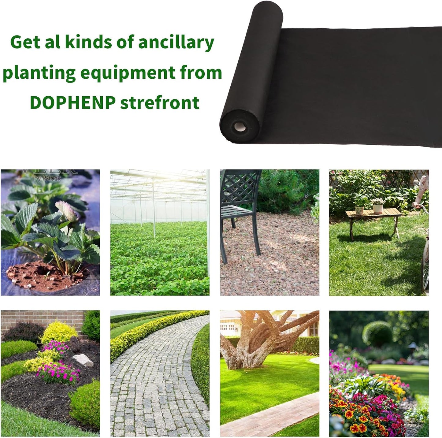Non-Woven Weed Barrier Landscape Fabric, Durable Heavy-Duty Weed Removal Block, Easy to Set, Excellent Weed Control (3.2 oz) (3.2FT*98FT)