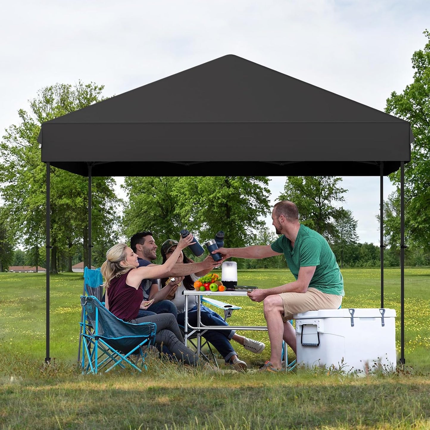 Canopy Tent, 10X10 FT Pop Up Canopy Outdoor Instant Tent with Carrying Bag, Portable Gazebo Shelter for Patio Deck Garden and Beach, Easy Outdoor Sun Shade for Events, Parties, Camping