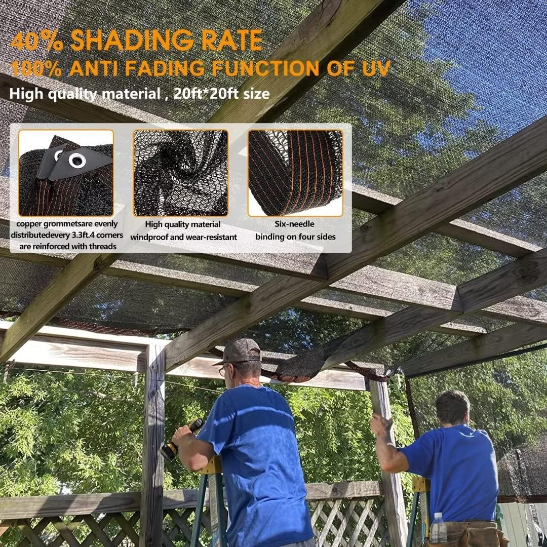 Shade Cloth for Plants Greenhouse, 40-50% Sunblock Shade Sails -for Outdoor Garden Pergola Patio Lawn Plant Sun Protection Cloths for Kennel Chicken Coop Easier to Hang Net Cover