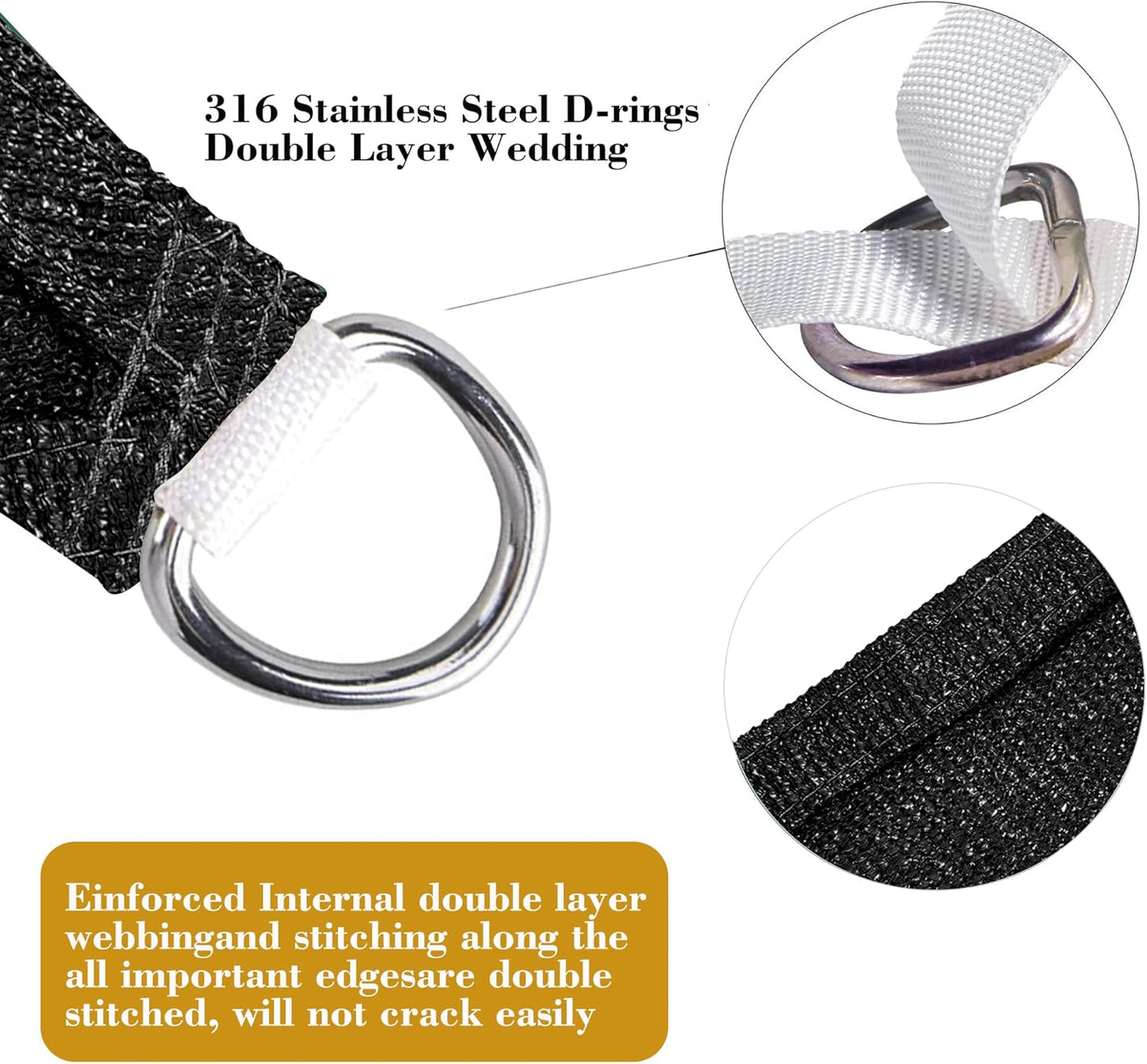 11' x 23' Black Rectangle Sun Shade Sail SSP1212 Canopy Durable Fabric UV Block Awning We Make Custom Orders