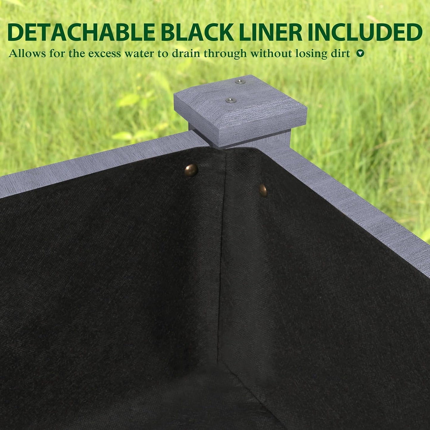 MUPATER 4x2FT Raised Garden Bed,Raised Garden Bed with Four Legs, Elevated Planter Box with Drainage Holes for Herbs, Flowers and Vegetables for Garden, Greenhous and Farm, Gray