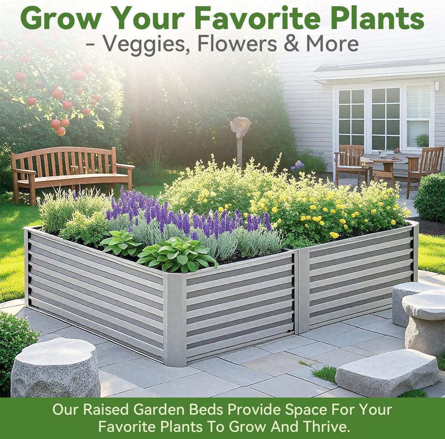 6x3x1ft Rectangle Galvanized Raised Garden Beds kit，Large-Capacity Metal Planter Garden Box Outdoor,Metal Garden Bed for Vegetables，Flower，Fruits，Steel Raised Beds for Backyard Gardening