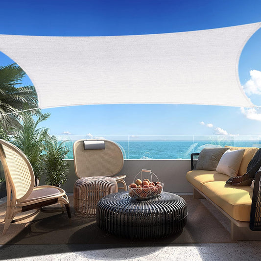 11' x 13' White Rectangle Sun Shade Sail SSP1212 Canopy Durable Fabric UV Block Awning,We Make Custom Orders