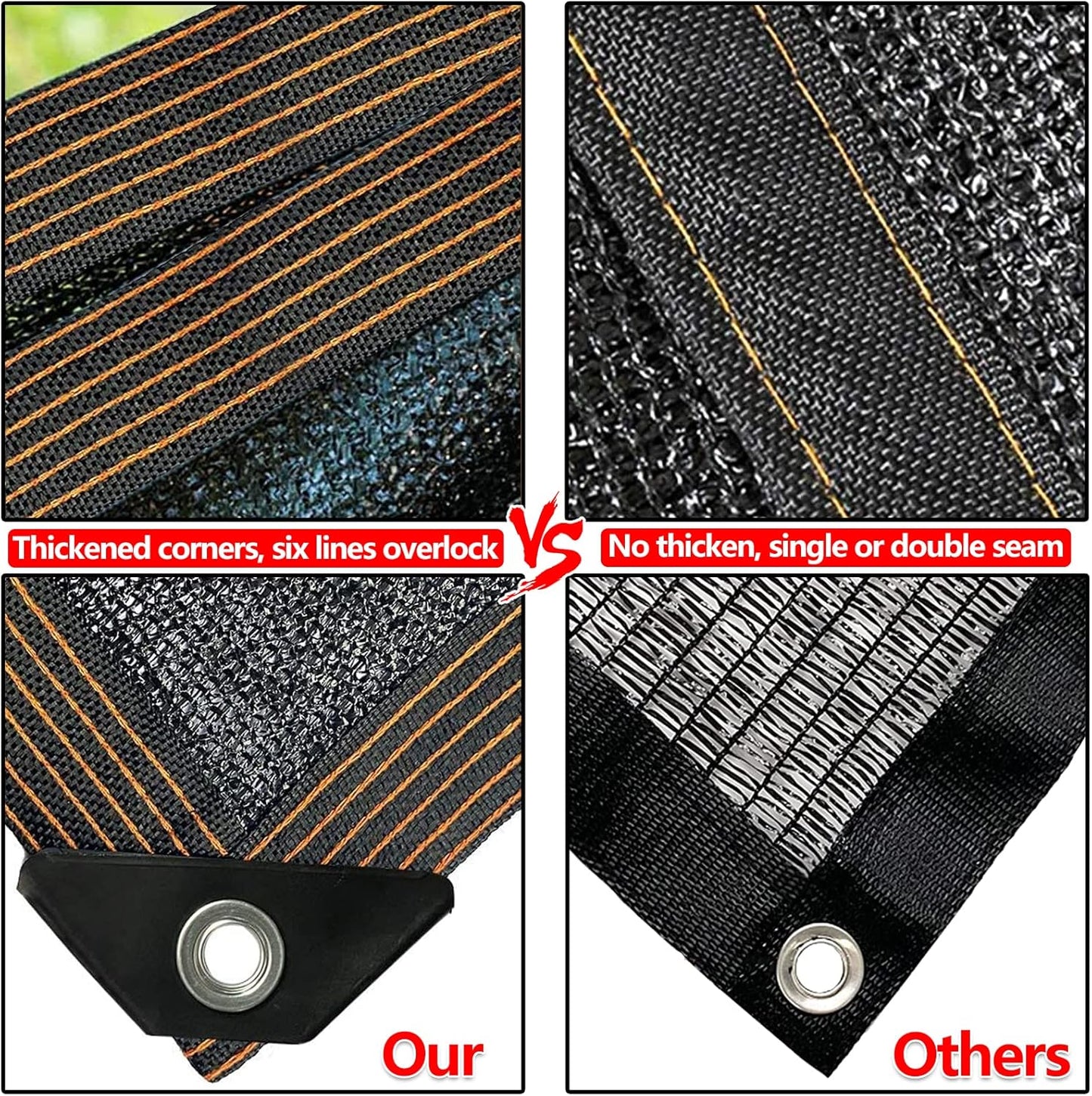 QLOFEI 4x12 FT Shade Cloth with Grommets, 90% Sun Shades Outdoor Patio Mesh Tarp, Easier to Hang Sun Protection Neting Cover -for Garden Greenhouse Pergola Lawn Kennel Chicken Coop