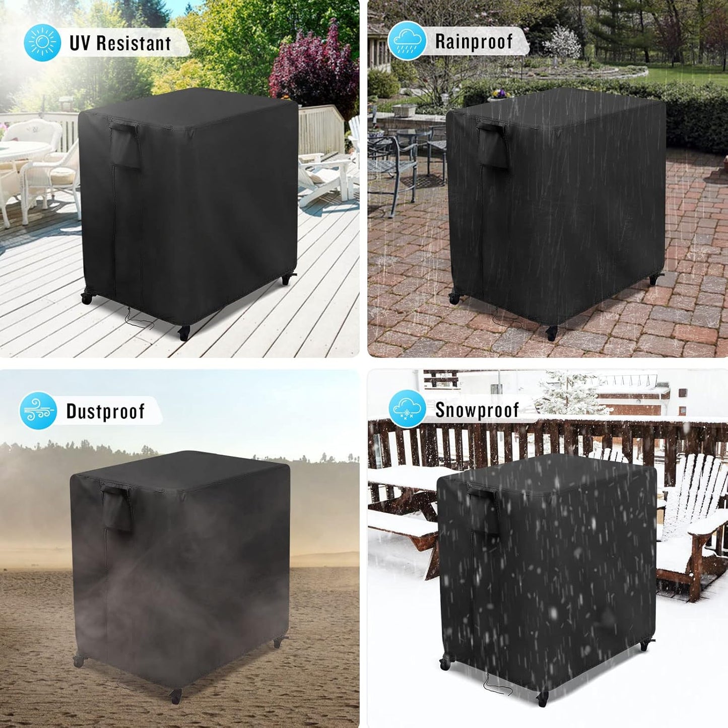 Kingling Outdoor Table Cover for Patio Cart Table, Waterproof Outdoor Grill Prep Table Cover Prep Cart Table Cover - 32"L x 27"W x 30"H