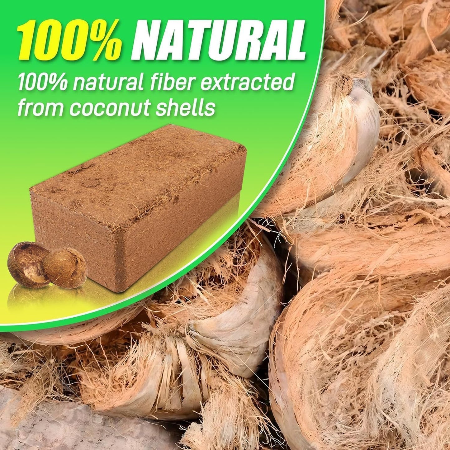 Coco Coir Brick for Plants-3 Pack Premium Coconut Bricks, 100% Organic Peat Moss, Fiber Coconut Husk for Planting, Gardening, Potting Soil Substrate