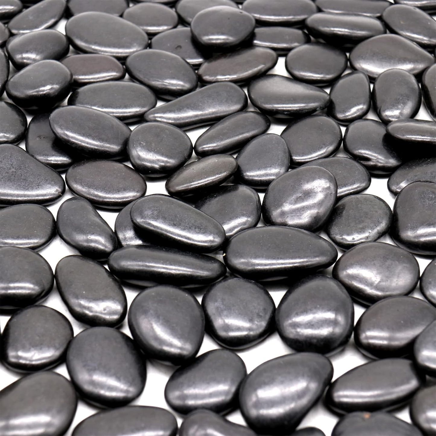 Black Rocks - Polished MD (1 to 2 Inch), 10 lbs Decorative for Gardens, Landscaping, Succulents & Pots