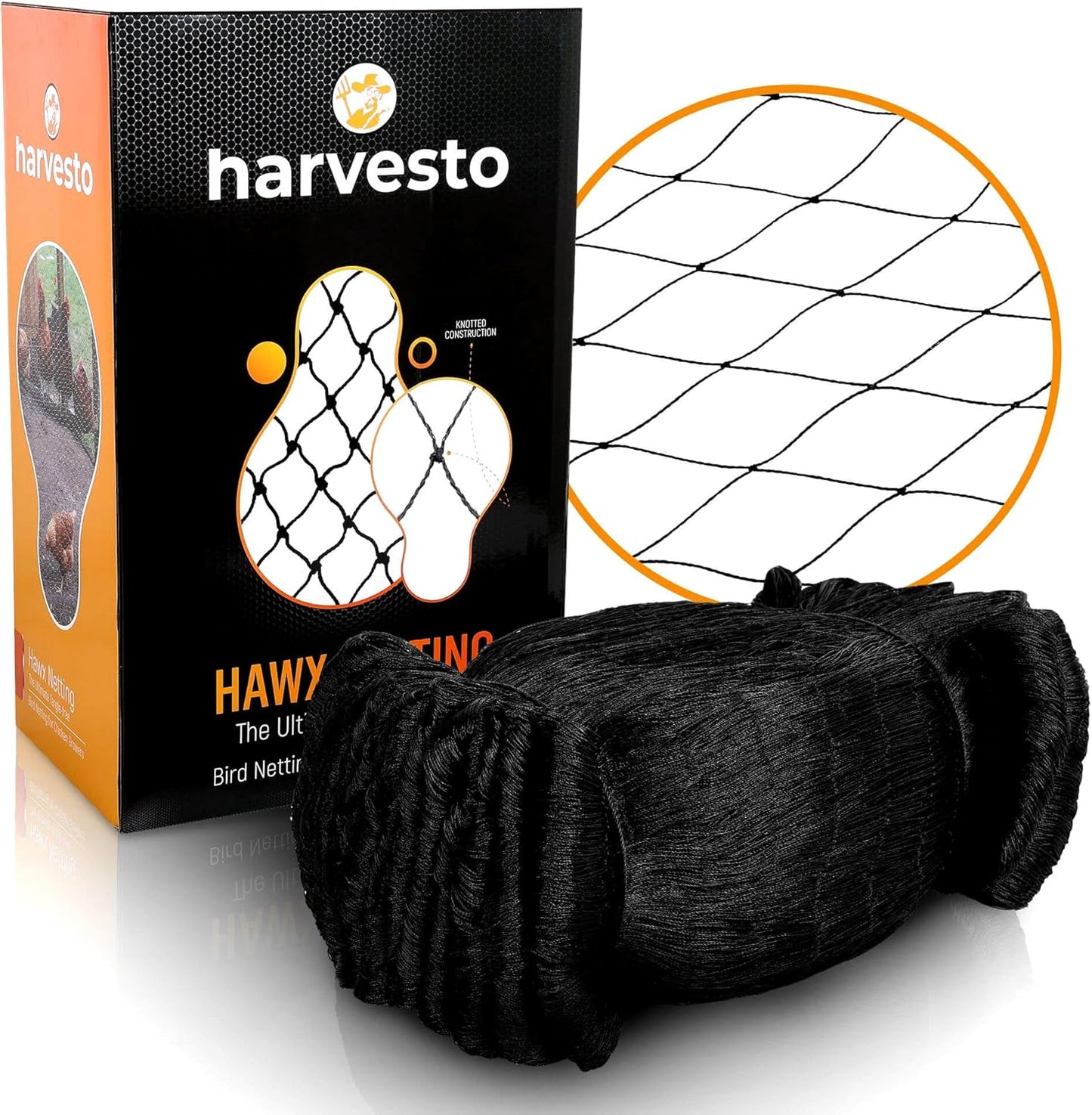 Heavy Duty Bird Netting for Chicken Coops & Runs | Tree & Garden Netting Mesh 1-1/2" | Keep Hawks, Birds & Predators Away | Bird Netting for Blueberry Bushes, Vegetables & Fruit (50' x 50’)