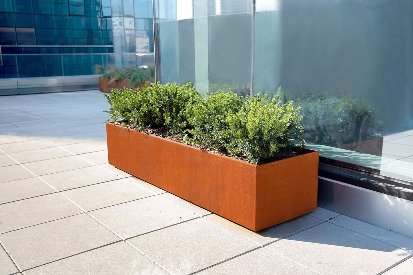 Extra Large Corten Steel Planter, 60x24x42 Inch | Large Rectangular Planters for Outdoor Plants & Privacy Screens | Heavy Duty Metal Planter Box, Made in USA