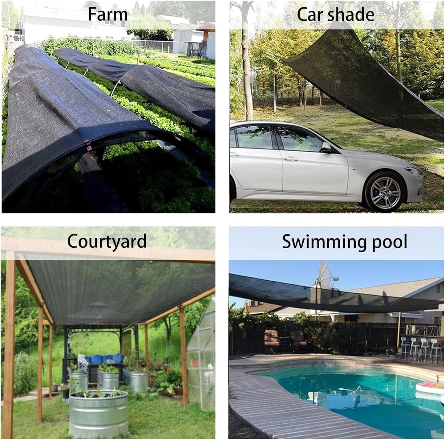 LOVE STORY 6.5x16.5FT 55% Black Shade Cloth Sun Shade Net with Grommets Sunblock Net Mesh Tarp for Garden,Plants Cover,Greenhouse and Patio