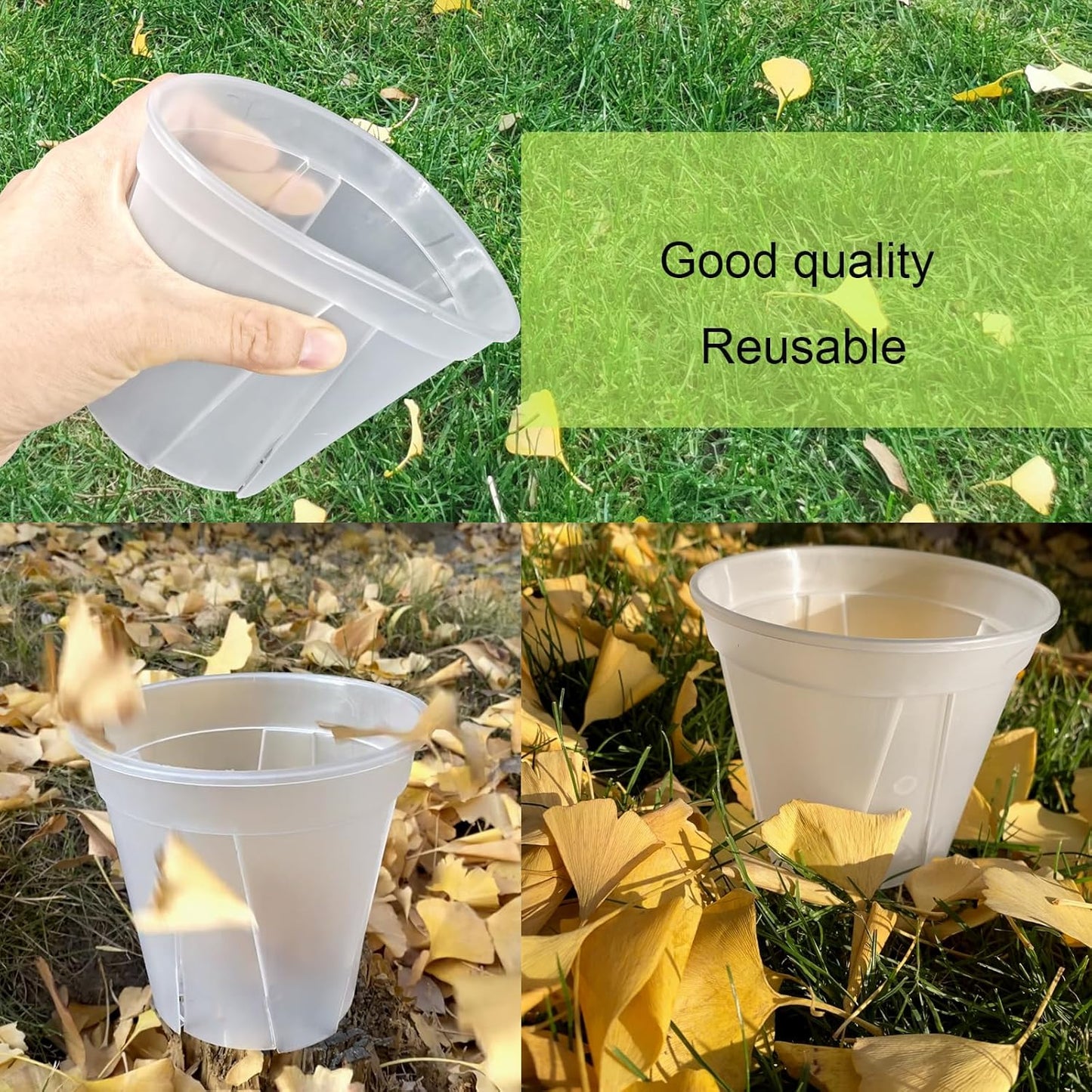 Large Clear pots for Plants, 8 pcs 5/6/7/8 inch Thick Plastic Nursery pots for Plants with Drainage Holes for Monstera Plant Live,Succulents etc - Indoor and Outdoor use