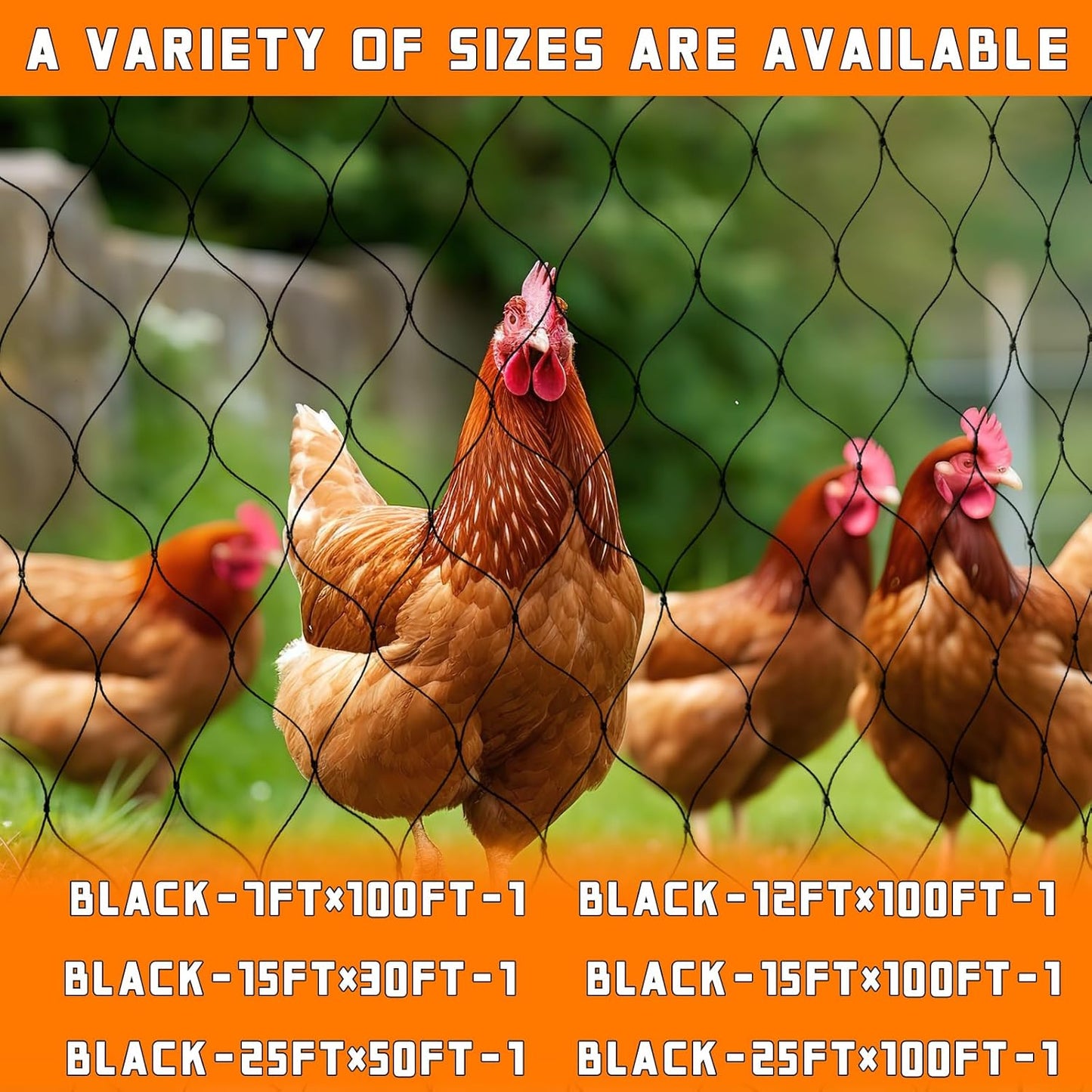 Bird Netting for Garden Heavy Duty Nylon Mesh Garden Netting for Garden Protection Bird Fence Plant Netting Protection Against Birds, Deer, Squirrels and Other Animals (12x100FT)