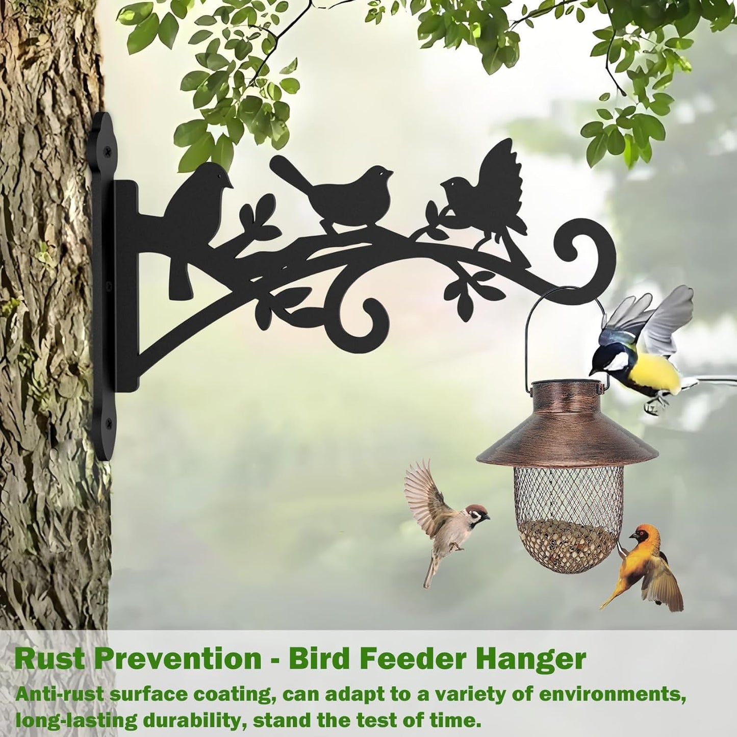 2 Pack Hanging Plant Hanger Outdoor 9-in Hanging Basket Wall Hooks - Heavy Duty Metal Plant Bracket Hook for Flower Baskets,Bird Feeder,Lantern