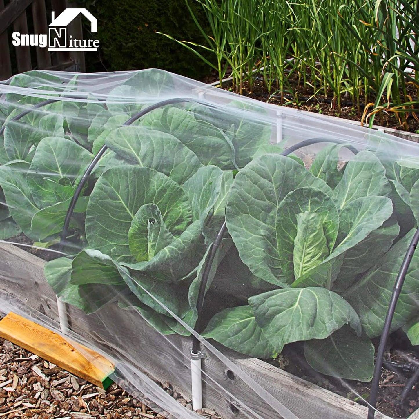 SnugNiture 3 Pack Garden Netting 8x25FT Ultra Fine Mesh Mosquito Netting Plant Covers, White Bird Netting Barrier Greenhouse Row Cover Protect Fruits Flower Vegetables from Birds Deer & Squirrels