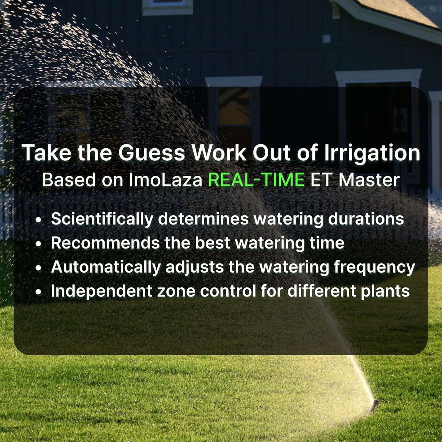 ImoLaza Smart Sprinkler Controller Evapotranspiration Master: 12 Zones WiFi Irrigation Controller with Automated Watering and App Control, Save Water Through Rain, Freeze, Wind and Saturation Skip
