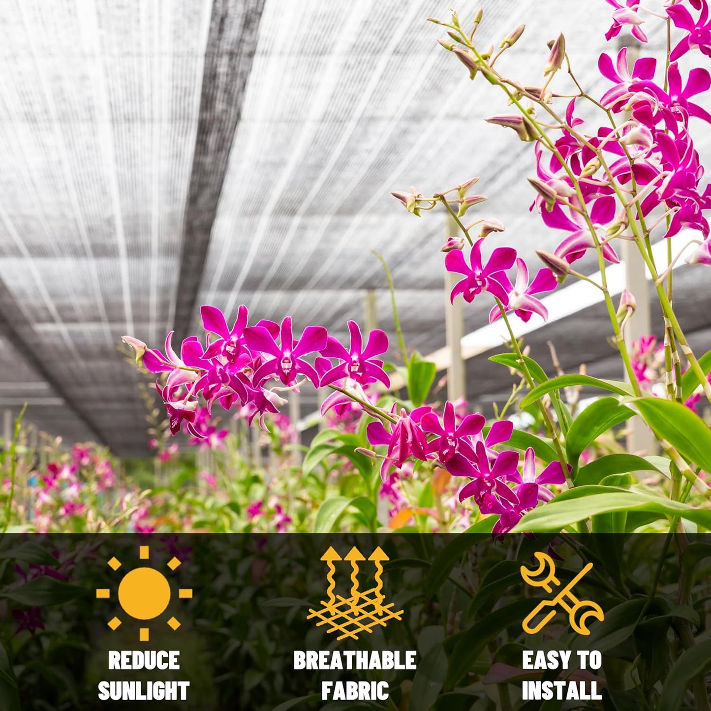ShadeMart 50% Shade Cloth for Plant, Black 11FT x 45FT Custom Size Outdoor Shade Tarp, Shade Cover with Upgrade Grommets and Zip Ties, Netting Sunblock Net for Vegetables Flower Garden Greenhouse