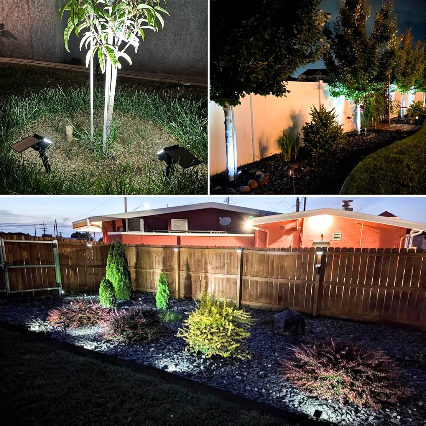 VOLISUN Solar Spotlight Outdoor, IP67 Waterproof Solar Landscape Spot Lights，Uplights for Yard Garden Pathway - 12 Pack (Cool White) 27 LED 3 Lighting Modes