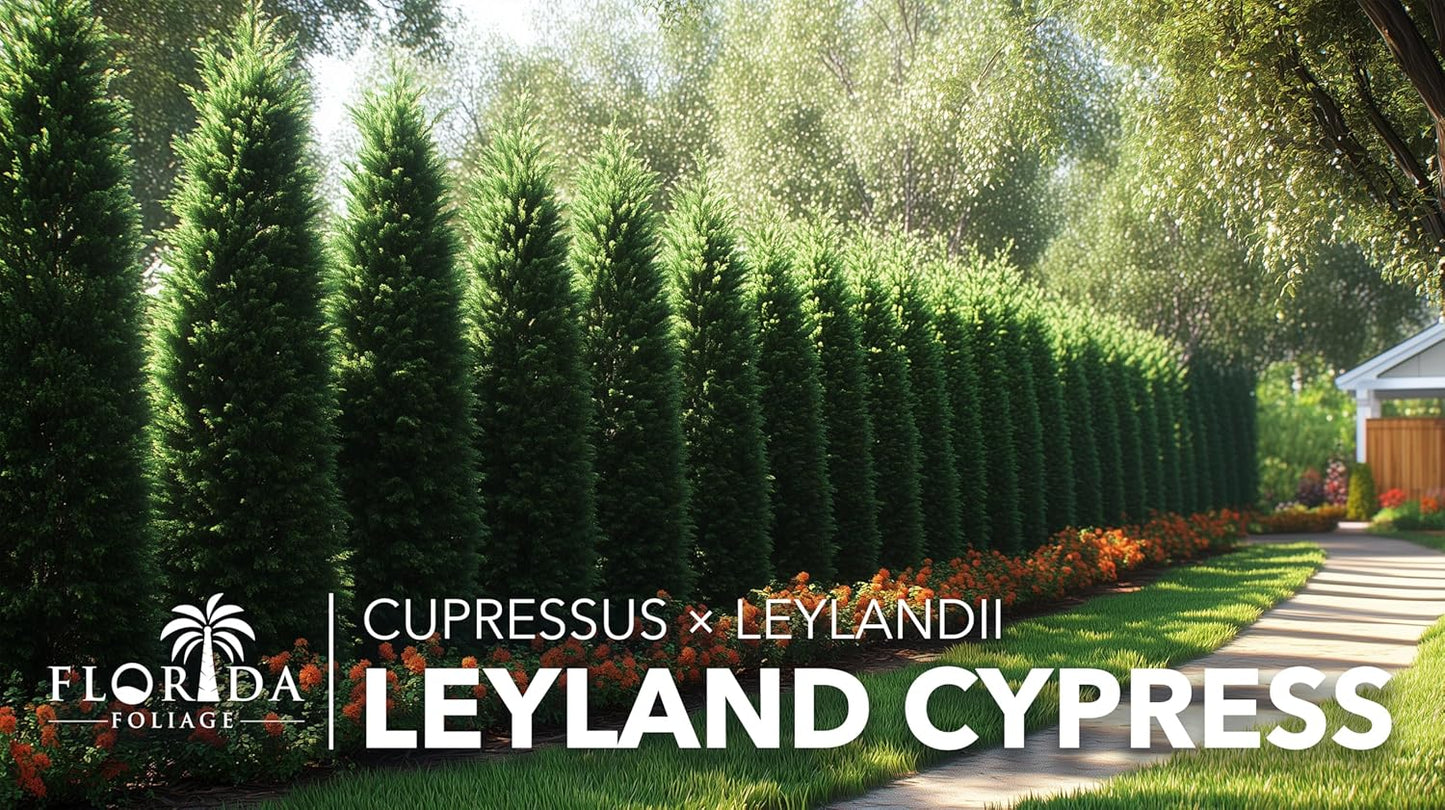 Leyland Cypress | 60 Live Plants | Cupressocyparis leylandii | Fast Growing Privacy Trees, Evergreen Landscape Plants, Drought Tolerant, Low Maintenance, Windbreak, Hardy