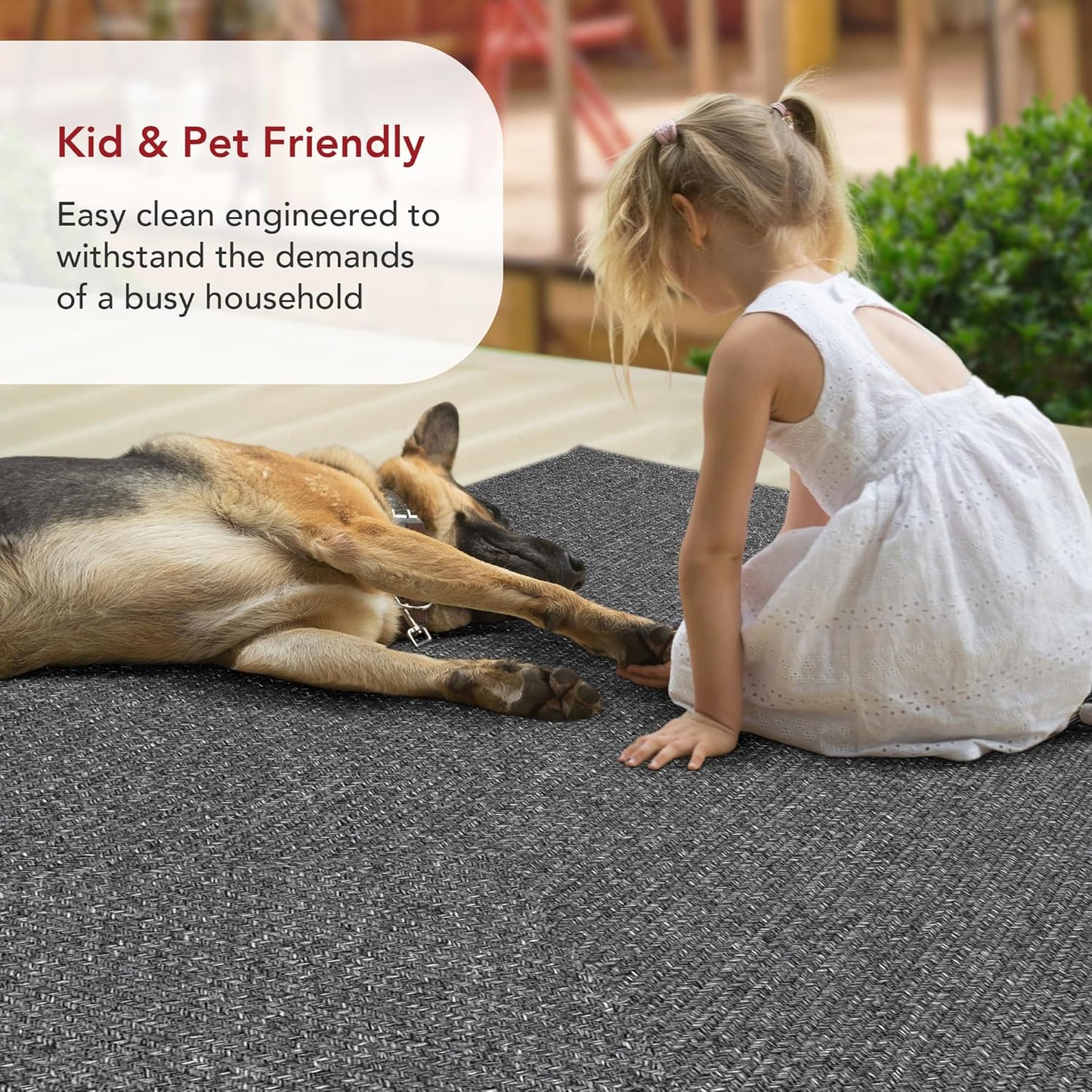 nuLOOM 6' Round Solid Hand Braided Indoor/Outdoor Area Rug, Pet-Friendly, High Traffic, Weather Resistant, for Patio, Balcony, Bedroom, Living, Dining Room, Wynn Charcoal