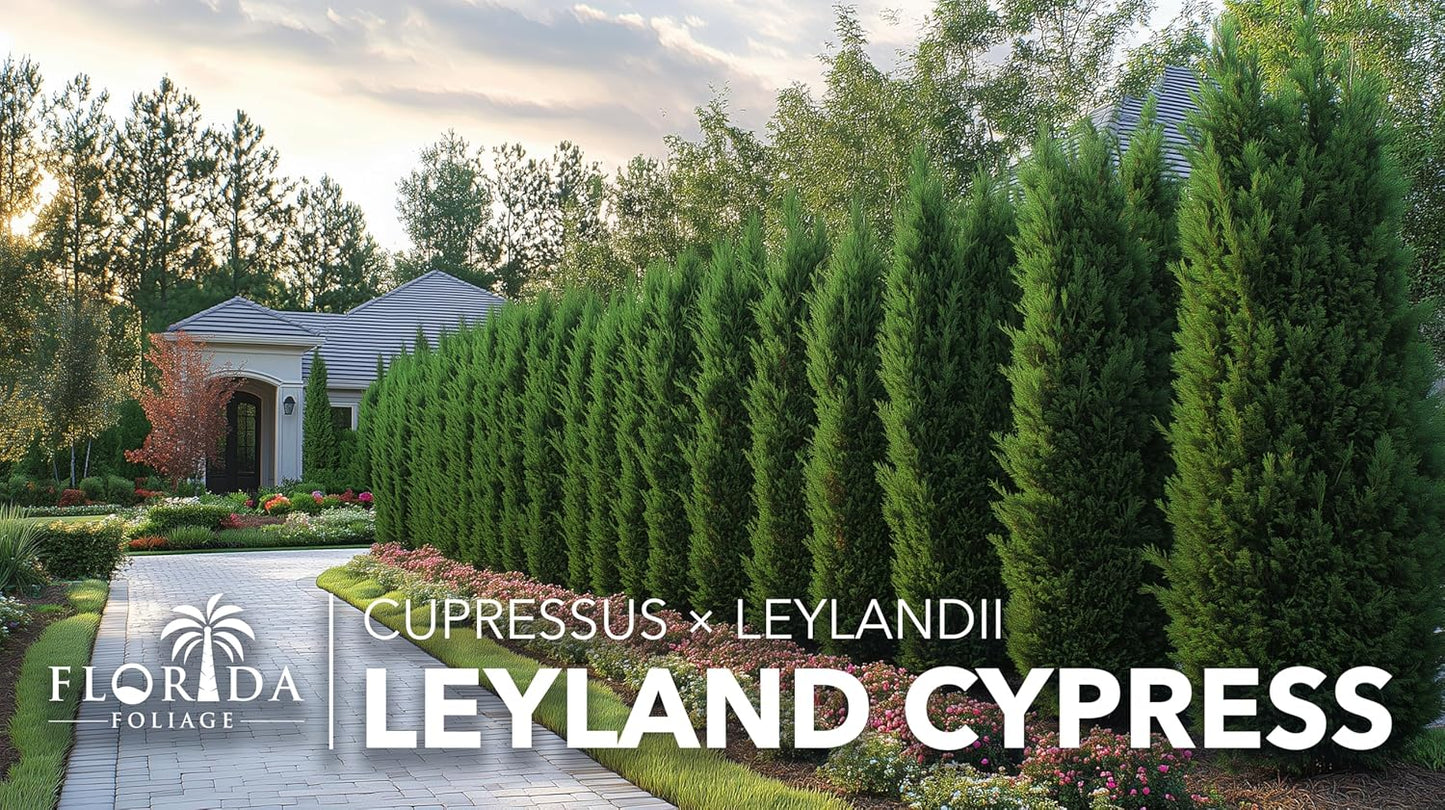 Leyland Cypress | 60 Live Plants | Cupressocyparis leylandii | Fast Growing Privacy Trees, Evergreen Landscape Plants, Drought Tolerant, Low Maintenance, Windbreak, Hardy