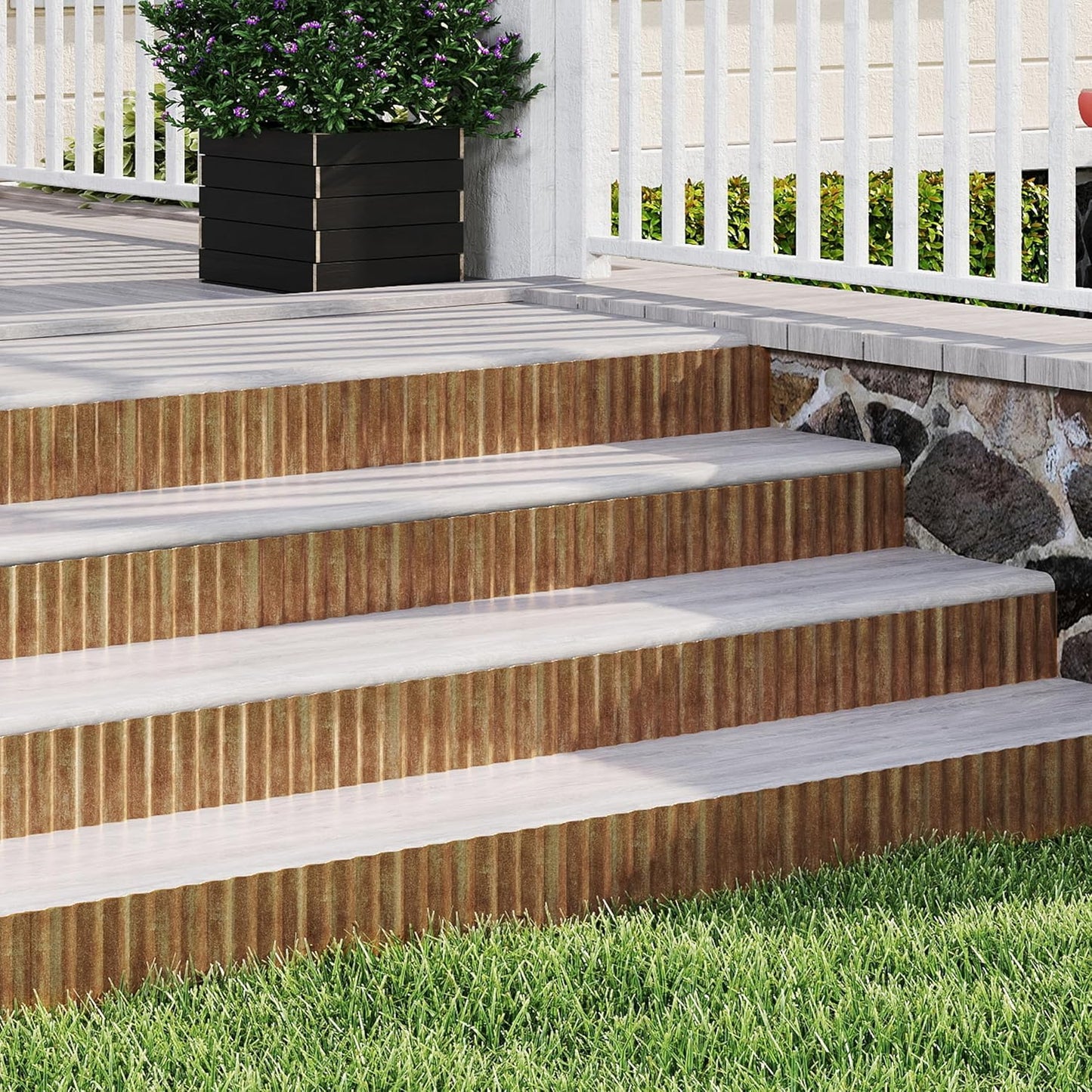 Metal Garden Edging Border, Corrugated Steel Landscaping, DIY for Lawn (Rusty, 6 Inch x 20FT)