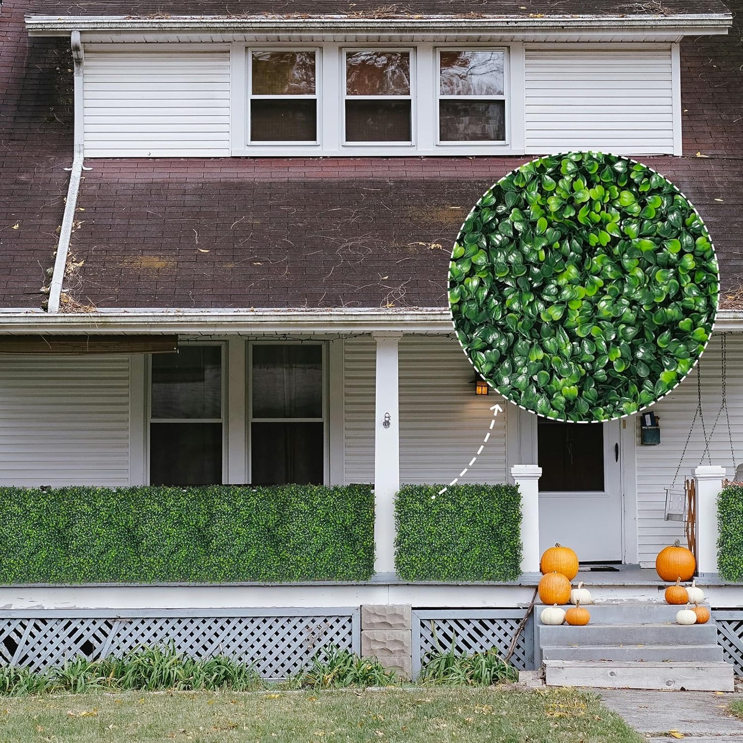 Artificial Ivy Privacy Fence Screen:48"x 128" (43 SQFT) 4-Layer Leaf UV-Anti Faux Greenery Boxwood Backdrop Ivy Vine Leaf Fence Panels for Outdoor, Indoor, Garden,Backyard and Decor