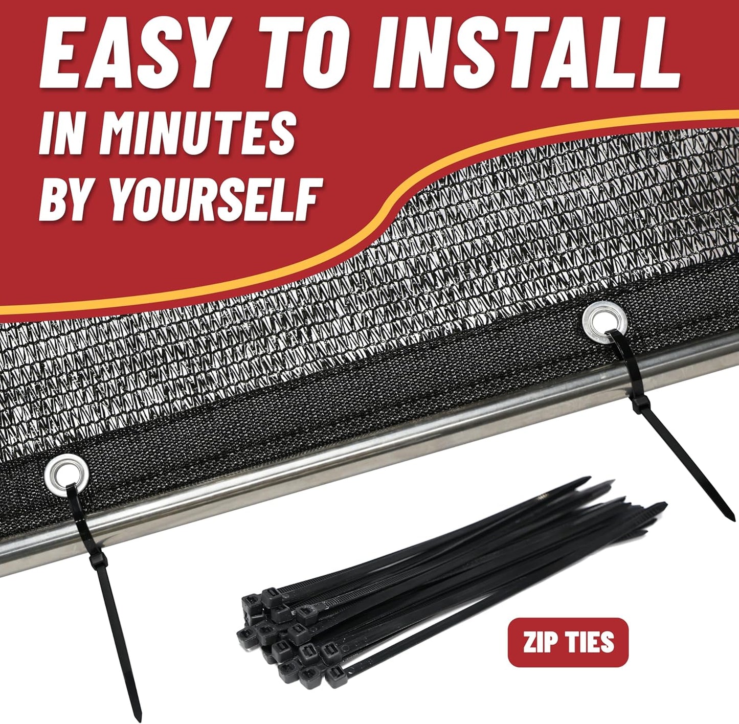 ShadeMart 50% Shade Cloth for Plant, Black 6FT x 29FT Custom Size Outdoor Shade Tarp, Shade Cover with Upgrade Grommets and Zip Ties, Netting Sunblock Net for Vegetables Flower Garden Greenhouse
