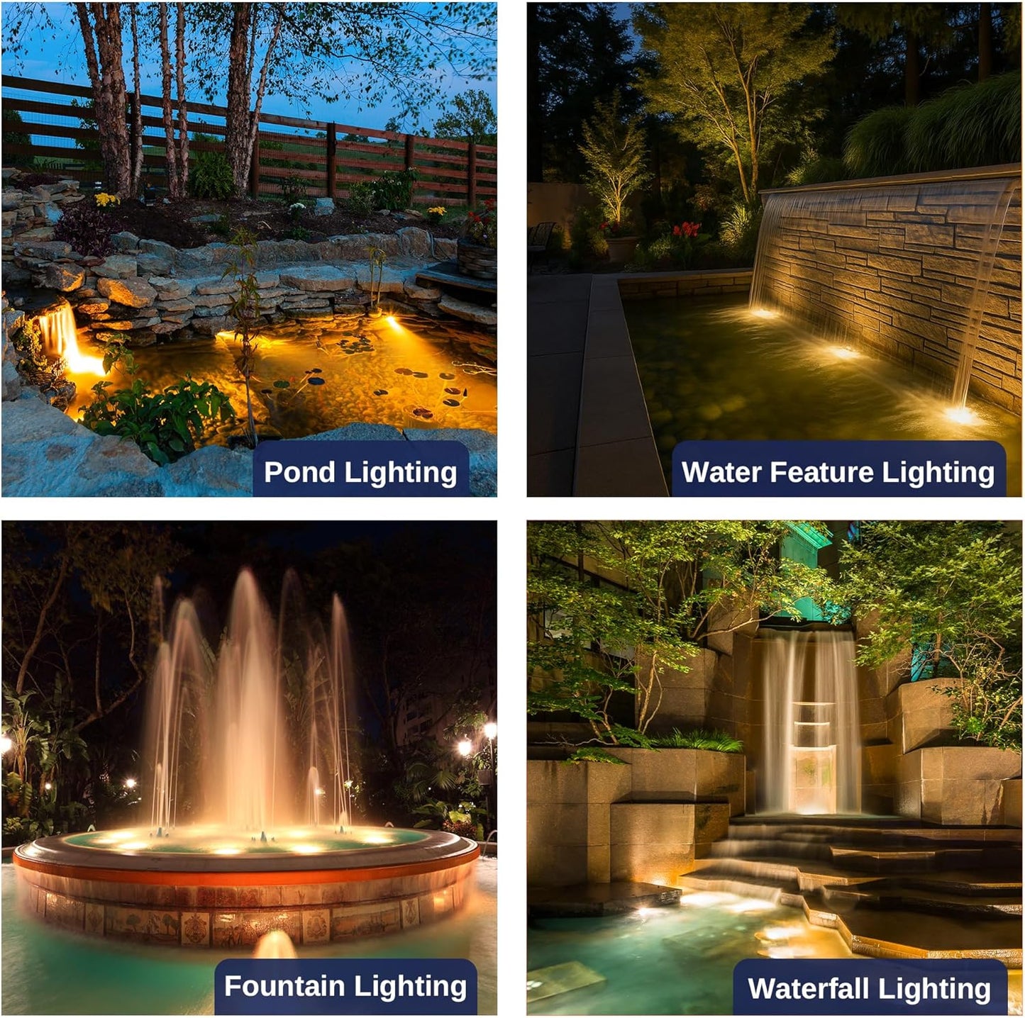 Solid Brass Underwater Pond Light - 12V Low Voltage IP68 Submersible Bronze Fixture, with 3000K MR16 LED for Outdoor Pond Fountain Waterfall Landscape Lighting(12 Pack)