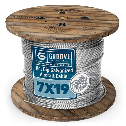 1/4’’ 7x19 Hot Dip Galvanized Aircraft Cable – Steel Wire Rope - 1000 Feet