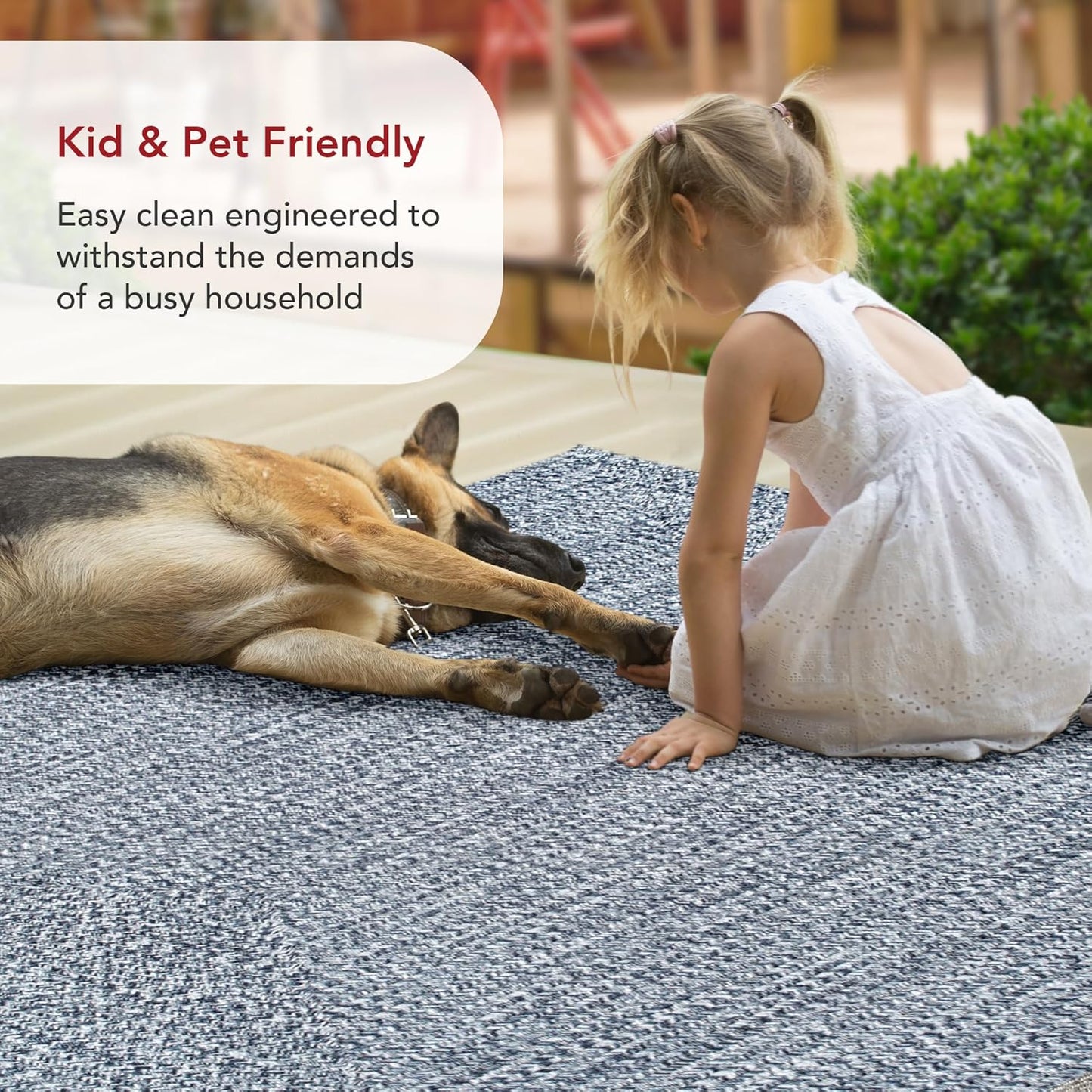 nuLOOM 5' Round Solid Hand Braided Indoor/Outdoor Area Rug, Pet-Friendly, High Traffic, Weather Resistant, for Patio, Balcony, Bedroom, Living, Dining Room, Wynn Navy