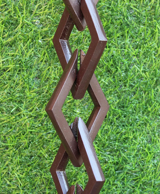 KAM Home Diamond Links Rain Chain with Installation Kit (Brown, 13)