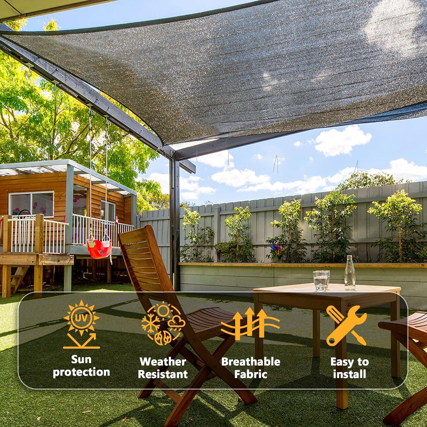 VICLLAX 30% Shade Cloth, 8x10FT Durable Black Mesh Trap with Every 3 FT Grommet, Sun Shade Fabric Netting for for Plants Cover, Greenhouse, Chicken Coop, Barn Kennel, Garden Patio