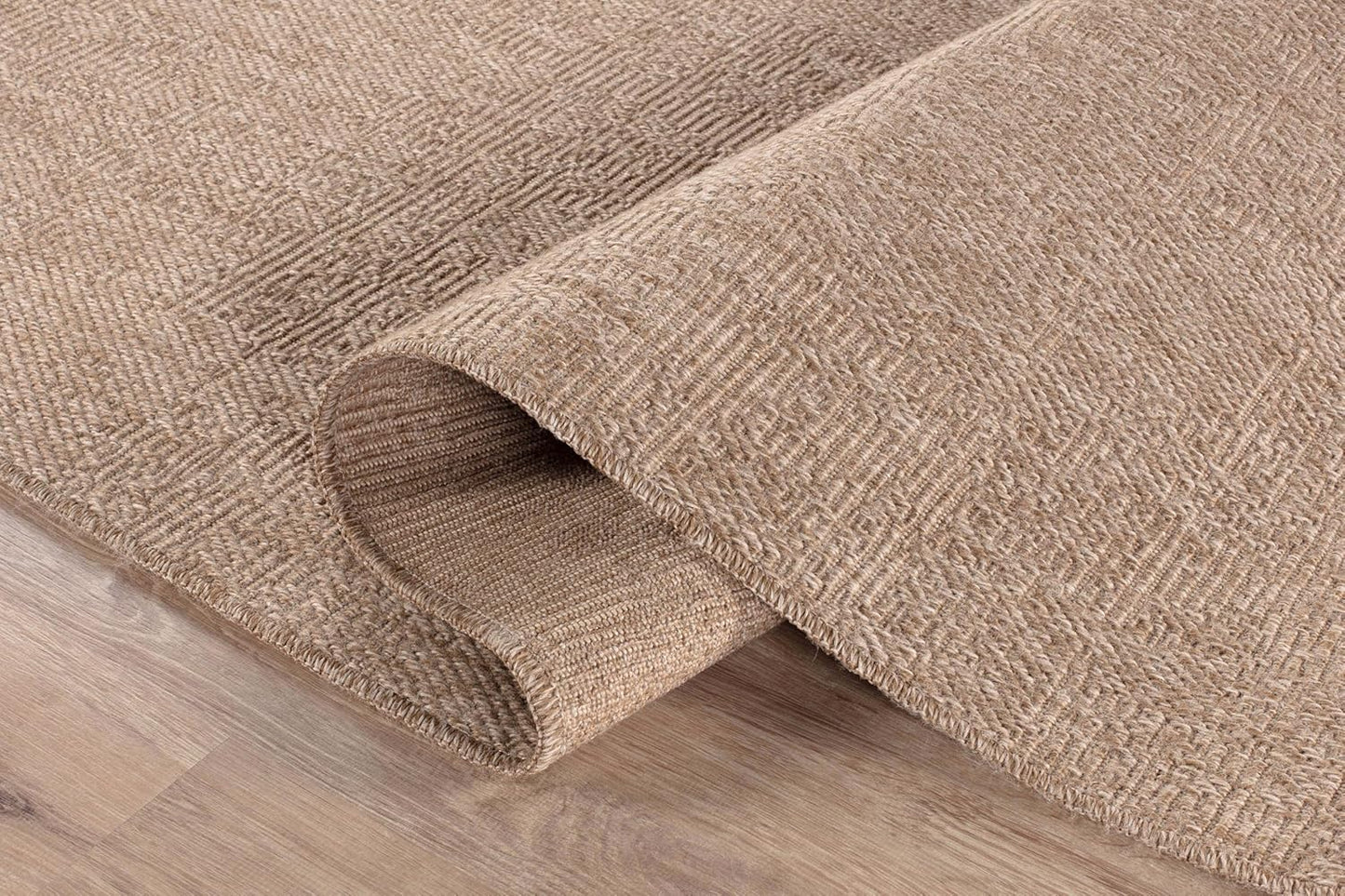 CAMILSON Easy Jute Round Rug 6ft Indoor Outdoor Natural Color Fiber Area Rugs for Living Room Patio and Kitchen Rug Solid Boho Woven Design Easy-Cleaning Washable Outside Carpet Alfombras (6 Round)