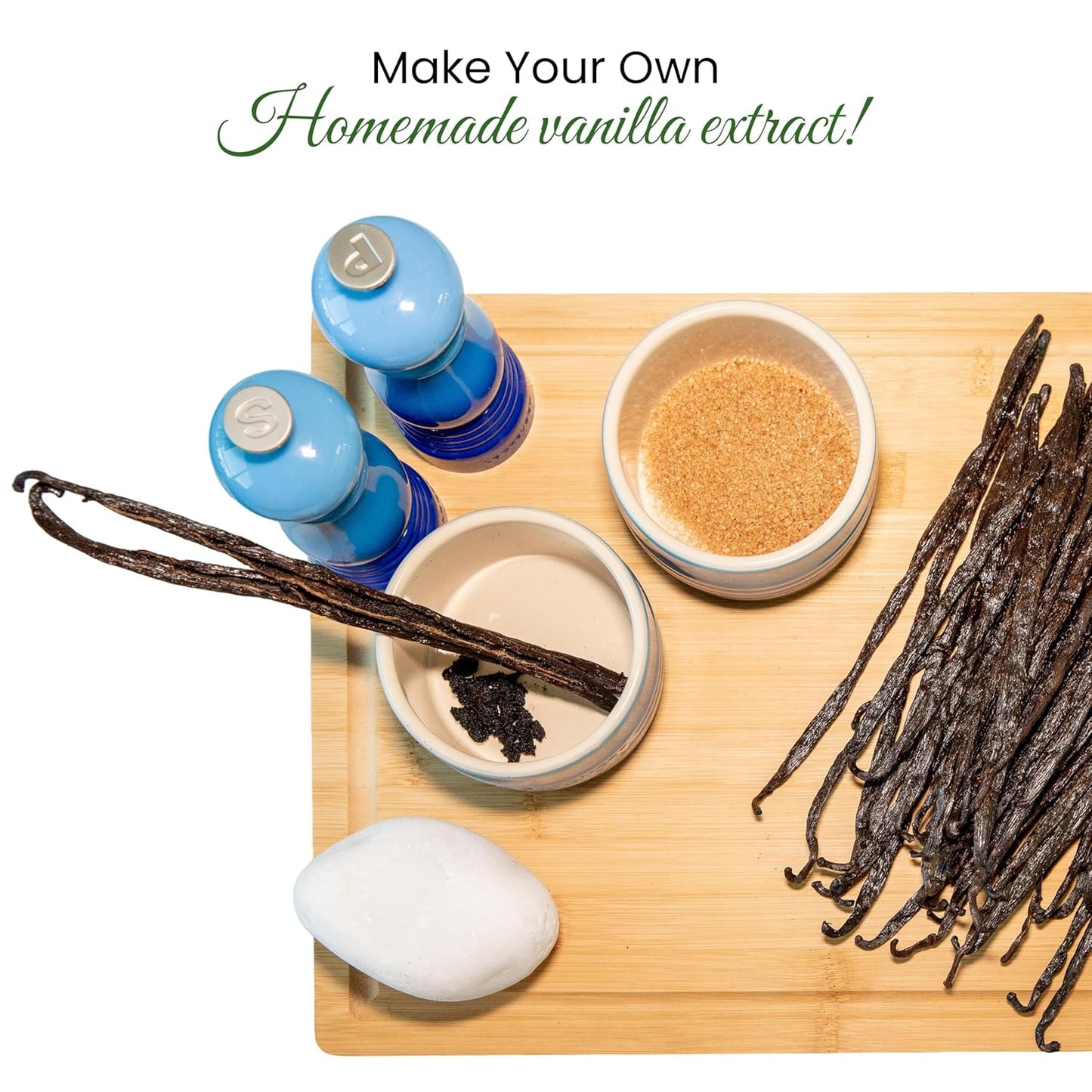 50 Count Organic Madagascar Vanilla Beans – Grade A Bourbon Pods | Gourmet Whole Vanilla Beans for Baking, Cooking, Extract Making | Rich Aroma, Premium Flavor, Non-GMO, Vegan