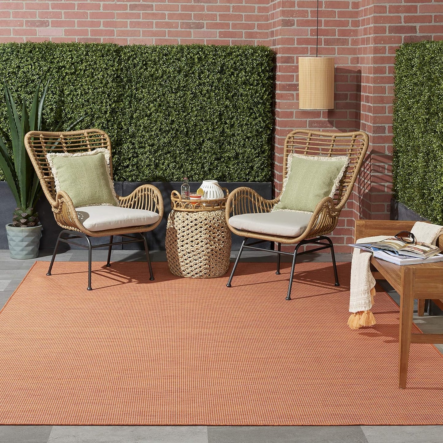 Nourison Home Positano 5' x 7' Terracotta Fabric Modern Area Rug (5' x 7')