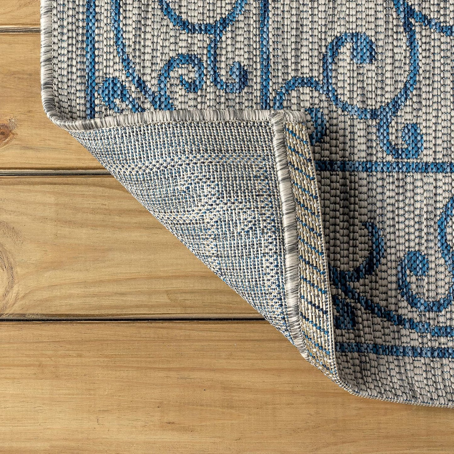 JONATHAN Y SMB106C-4 Charleston Vintage Filigree Textured Weave Indoor/Outdoor Gray/Navy 4 ft. x 6 ft. Area Rug, Classic,Easy-Cleaning,HighTraffic,LivingRoom,Backyard, Non Shedding