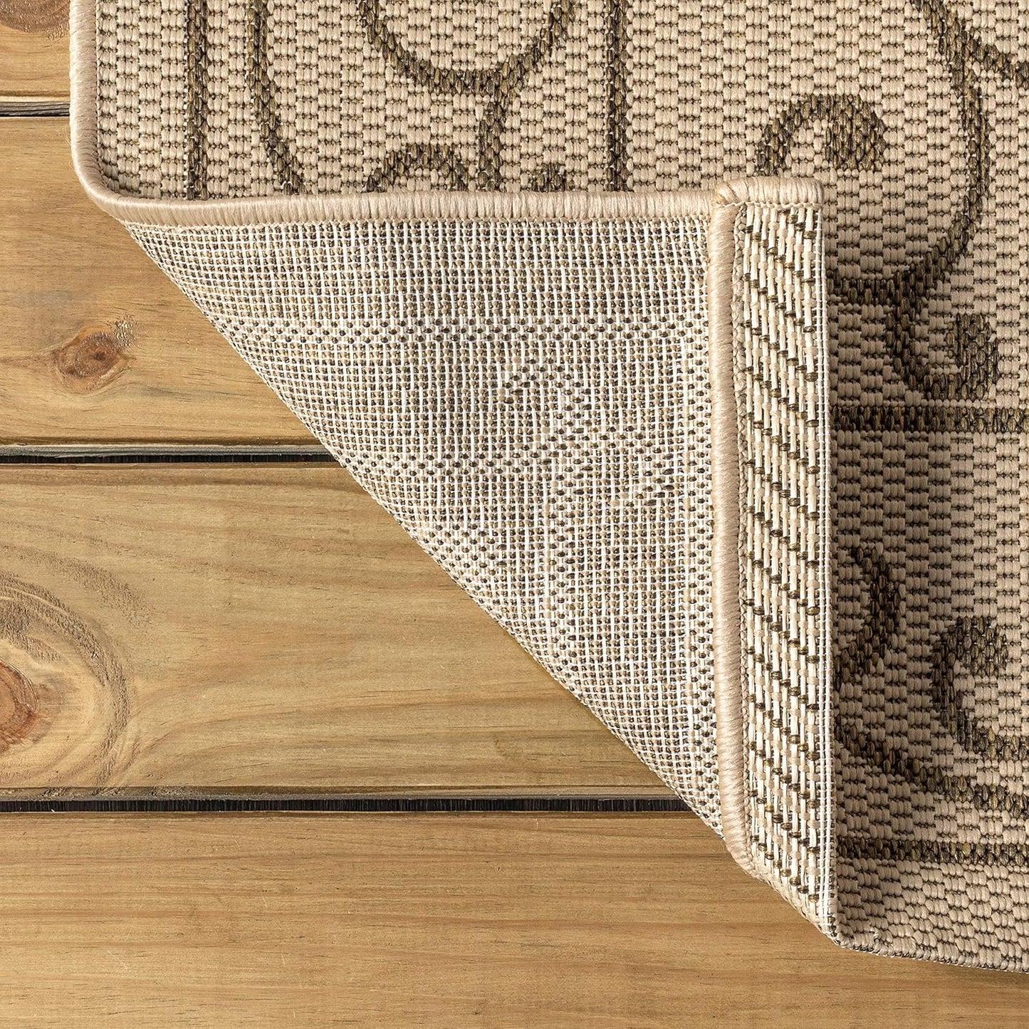 JONATHAN Y SMB106A-8SQ Charleston Vintage Filigree Textured Weave Beige/Brown 8' Square Indoor/Outdoor Area Rug, Pet Friendly, Non-Shedding, Stain Resistant, Easy-Cleaning for Backyard, Patio, Porch